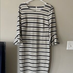 Calvin Klein Striped Long Sleeve Dress